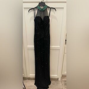 Sherri Hill Black Beaded Dress (Size 8, Fits like size 4)